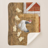 Sussex Chicken Mama Hen und Chicks Sherpadecke (Vorderseite)