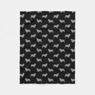Sussex Spanel Dog Breed Silhouetten Pattern Fleecedecke