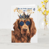 Sussex Spanel Dog King für Day Funny Birthday Karte (Gelbe Blume)