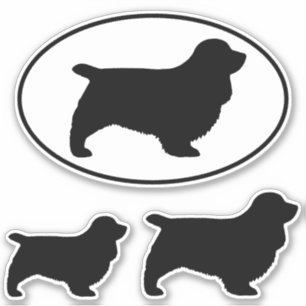 Sussex Spanel Silhouetten Hunde Vinyl Sticker Set