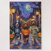 Sussex Spaniel Dogs in Halloween Costumes Puzzle (Vertikal)