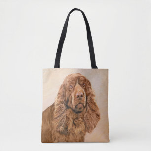 Sussex Spaniel Gemälde - Süße originelle Hundekuns Tasche