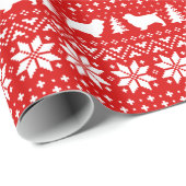 Sussex Spaniel Silhouetten Hunde Weihnachtsfeierta Geschenkpapier (Rolleneckpunkt)