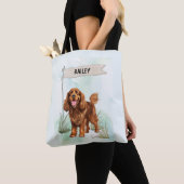 Sussex Spaniel Watercolor Personalized Dog Tasche (Von Nahem)