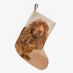 Sussex Spanisch Painting - Niedliche Original Dog  Kleiner Weihnachtsstrumpf