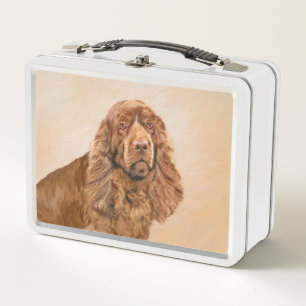 Sussex Spanisch Painting - Niedliche Original Dog  Metall Brotdose