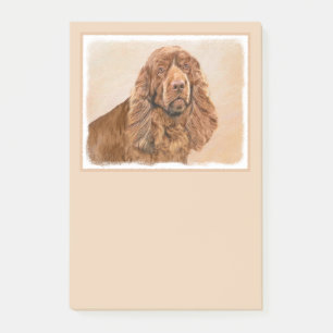 Sussex Spanisch Painting - Niedliche Original Dog Post-it Klebezettel