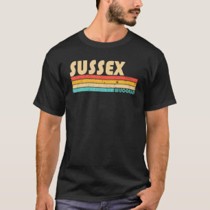 Sussex Wi Wisconsin City Zuhause Roots Retro 70er T-Shirt