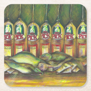 Süßfleisch Rechteckiger Pappuntersetzer