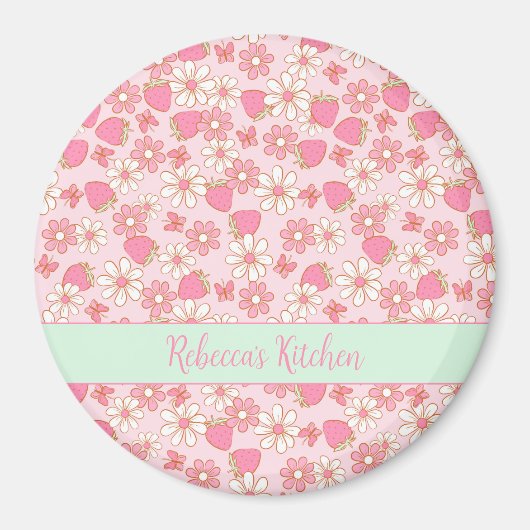 Süßfrühlingstrawberries Personalisiert Magnet (Vorne)