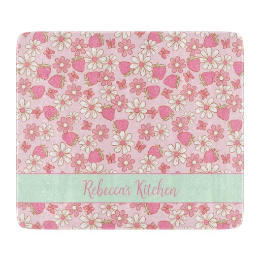 Süßfrühlingstrawberries Personalisiert Schneidebrett (Vorderseite)