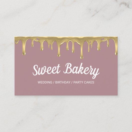 Süßgebäck Gold Driving Event Party Cakes Visitenkarte (Vorderseite)