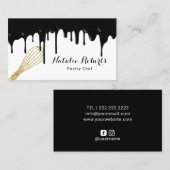 Süßgebäck Moderne Black Tropfens Konditorei Koch  Visitenkarte (Vorne/Hinten)