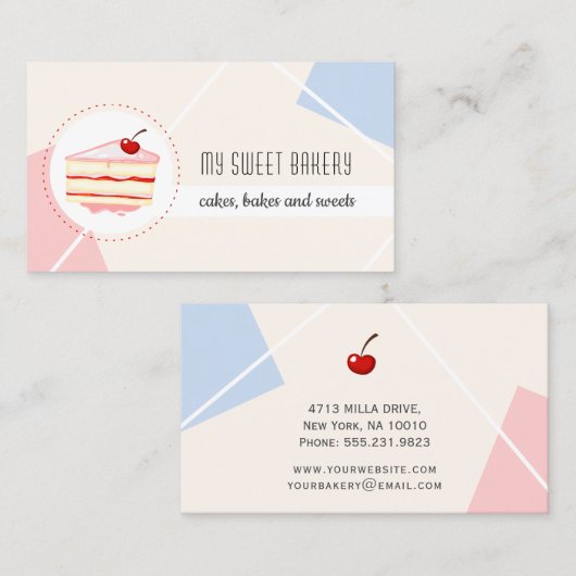 Süßgebäck Shop Moderne Bäckerei Cupcake Visitenkarte (Vorne/Hinten)