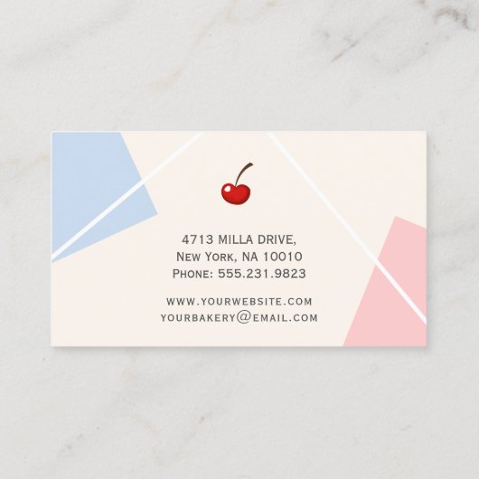 Süßgebäck Shop Moderne Bäckerei Cupcake Visitenkarte (Rückseite)