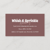 Süßgebäck Store Custom Cakes Chocolates Dessert Visitenkarte (Rückseite)