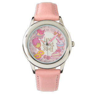 Süßgebäck und Getränke Peach Armbanduhr