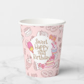 Süßgebäck und Getränke Peach Pappbecher (Rückseite)