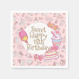 Süßgebäck und Getränke Peach Serviette