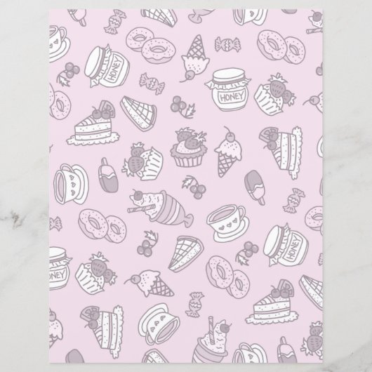 Süßgebäck und Getränke Rosa (Rückseite)