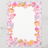 Süßgebäck und Getränke Rosa (Vorderseite)