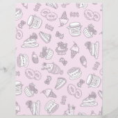 Süßgebäck und Getränke Rosa (Rückseite)