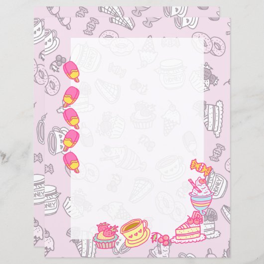 Süßgebäck und Getränke Rosa (Vorne/Hinten)