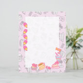 Süßgebäck und Getränke Rosa (Stehend Vorderseite)