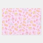 Süßgebäck und Getränke Rosa Geschenkpapier Set (Vorderseite 3)