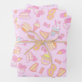 Süßgebäck und Getränke Rosa Geschenkpapier Set (Beispiel)