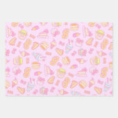 Süßgebäck und Getränke Rosa Geschenkpapier Set (Vorderseite)