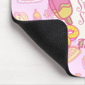 Süßgebäck und Getränke Rosa Mousepad (Ecke)