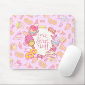 Süßgebäck und Getränke Rosa Mousepad (Mit Mouse)