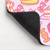 Süßgebäck und Getränke Rosa Mousepad (Ecke)