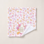 Süßgebäck und Getränke Weißes Badetuch Set (Waschlappen)