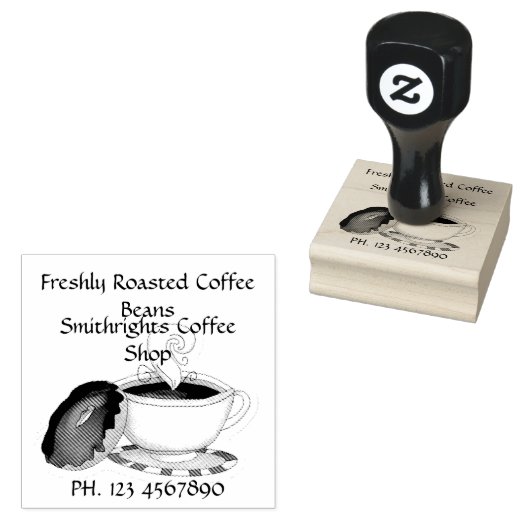 Süßgeröstete Kaffeebohnen 2x2 Gummistempel (Stempel)