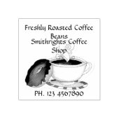 Süßgeröstete Kaffeebohnen 2x2 Gummistempel (Prägung)