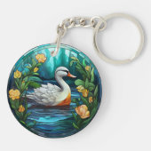 Süßgesteiftes Glas Wilde Enten Schlüsselanhänger (Rückseite)