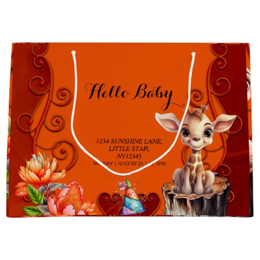 Süßgiraffe Große Geschenktüte (Vorderseite)