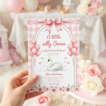 Süßherz Schwan blau Gingham-Band Blumenmädchen