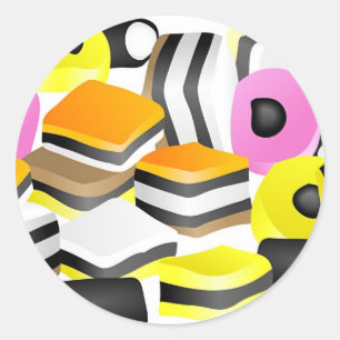 Süßholz Allsorts Runder Aufkleber