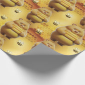 Süßhonigbienen und Bienen 3D-nahtloses Muster Geschenkpapier (Ecke)