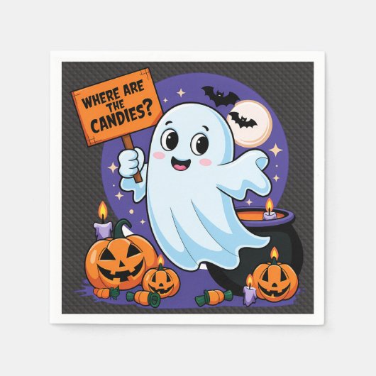 Süßiger Halloween-Gespenst Serviette (Vorderseite)