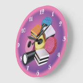 Süßigkeit Allsorts. Große Wanduhr. Rosa u. Purpur Wanduhr (Winkel)