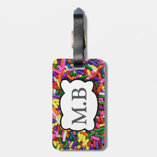 Süßigkeit besprüht gepäckanhänger (Rückseite vertikal)