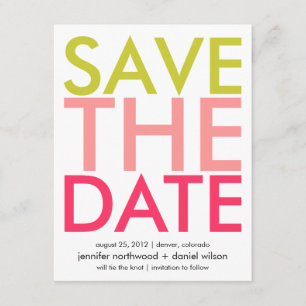 Süßigkeit färbt Grün u. Rosa Save the Date