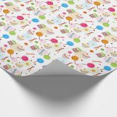 Süßigkeit u. Süßigkeitens-Thema-Verpackungs-Papier Geschenkpapier (Ecke)