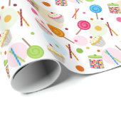 Süßigkeit u. Süßigkeitens-Thema-Verpackungs-Papier Geschenkpapier (Rolleneckpunkt)