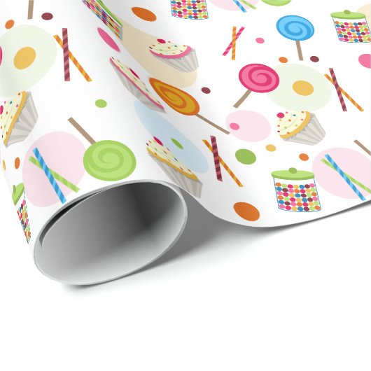Süßigkeit u. Süßigkeitens-Thema-Verpackungs-Papier Geschenkpapier (Rolleneckpunkt)