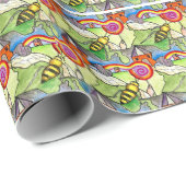 Süßigkeit und Bienen Tessellations-Packpapier Geschenkpapier (Rolleneckpunkt)